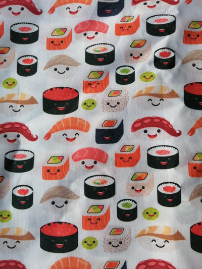 Tela popelín algodón 100% estampado Sushi