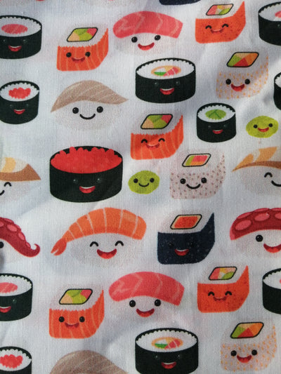 Tela popelín algodón 100% estampado Sushi